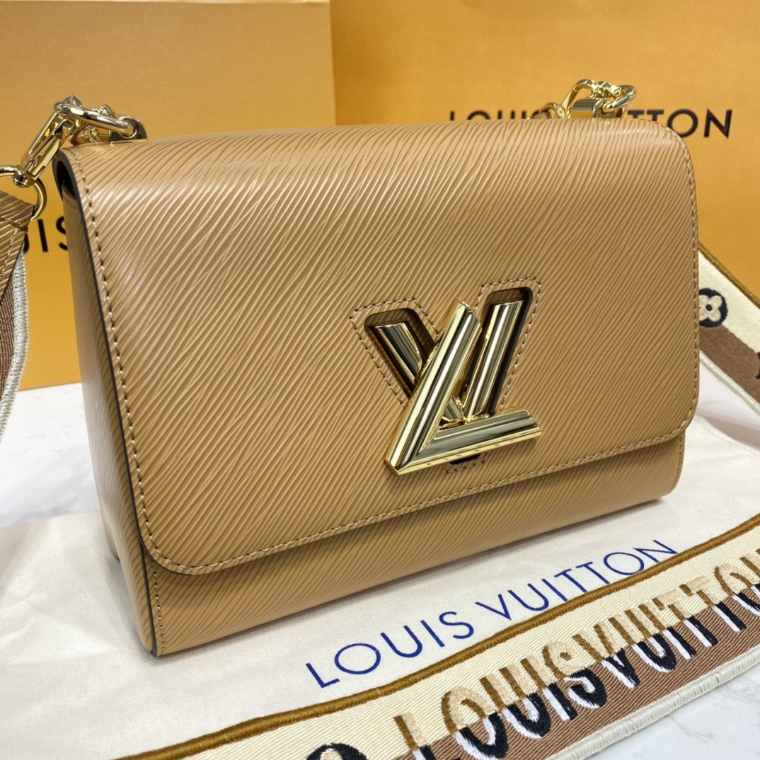 Louis Vuitton TWIST MM Handbag Epi Leather M57506 Gold Honey